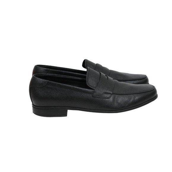 Prada Mens Penny Loafers US 11.5 UK 10.5 Black Saffiano Leather Slip On Casual main image 6